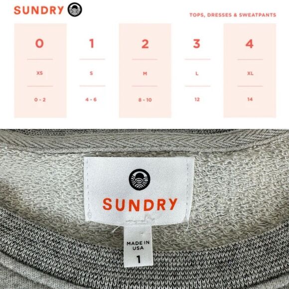 Sundry LOVE Patch Sweatshirt Gray Asymmetrical side zip small Mila Kunis - Picture 15 of 16